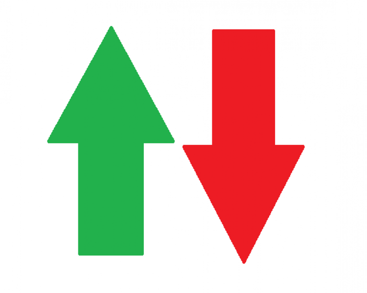 Setas verde e vermelha