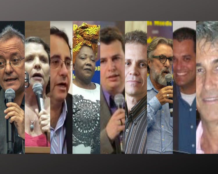 Da esquerda para direita, Carlos Gadelha, Lucia Souto, Carlos Pikunsfeld, Neide Jane, Bruno Sobral, Joaquim Melo, Jorge Abrahão,Fabiano Dauto e José Cesar Castanhar